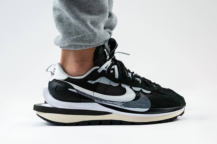 Here Is sacai's Nike Pegasus Vaporwaffle SP "Black/Summit White/Pure Platinum" on Foot