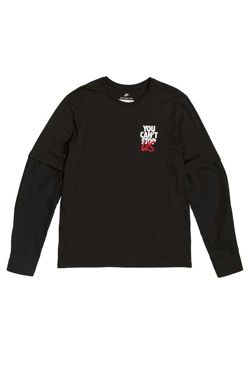 sacai x Nike "You Can't Stop Us" Collab Clothing pre order buy hoodie jacket tee shirt logo graphic print