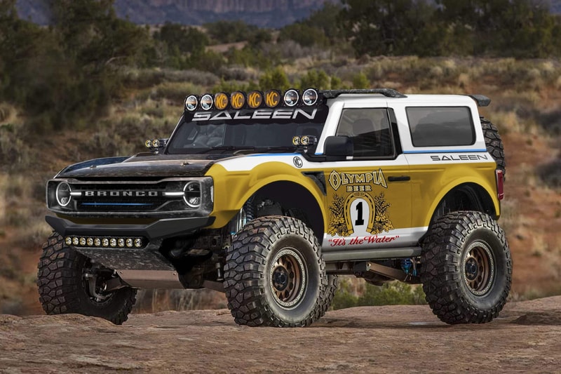 Saleen 'Big Oly' 2021 Ford Bronco  off-roading Suvs American Muscle 4x4 Steve Saleen beer olympia Beer Washington 