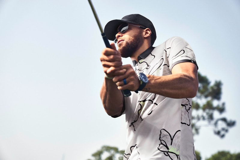 Stephen Curry Pre-Release Under Armour Golf Collection 2020 UA Vanish UA Storm Apollo Bomber jacket 5-pocket Chino pants Curry 6 spikeless golf shoes UA Golf Rotational Resistance TPU outsole American Century Celebrity Golf Championship