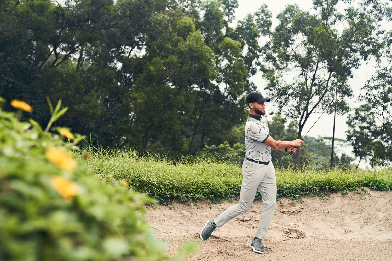 Stephen Curry Pre-Release Under Armour Golf Collection 2020 UA Vanish UA Storm Apollo Bomber jacket 5-pocket Chino pants Curry 6 spikeless golf shoes UA Golf Rotational Resistance TPU outsole American Century Celebrity Golf Championship