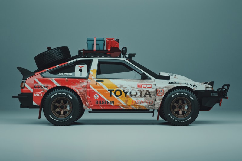 Stevo Chang Off-Road Toyoto AE86 Render Track Hype Trueno racing off-road baja livery Ivan Ironman Stewart