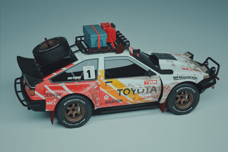 Stevo Chang Off-Road Toyoto AE86 Render Track Hype Trueno racing off-road baja livery Ivan Ironman Stewart