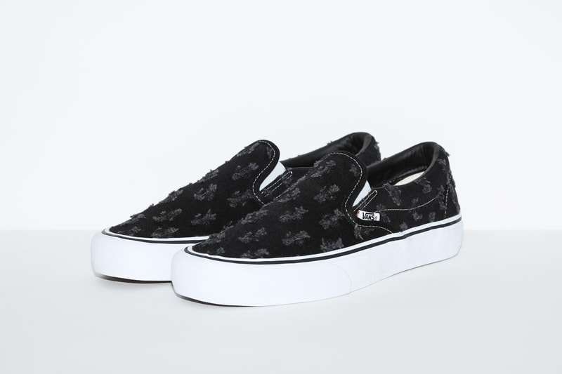 Supreme x Vans Sk8Hi sk8 hi pro SlipOn slip on Distressed Denim Pack blue black summer spring 2020 july release information price hole punch pattern
