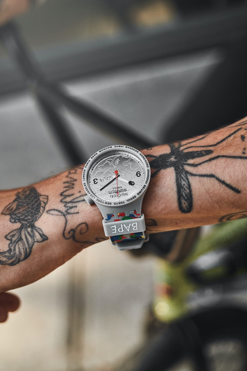 swatch a bathing ape bape watch collection big bold product self-expression design fashion accessories launch