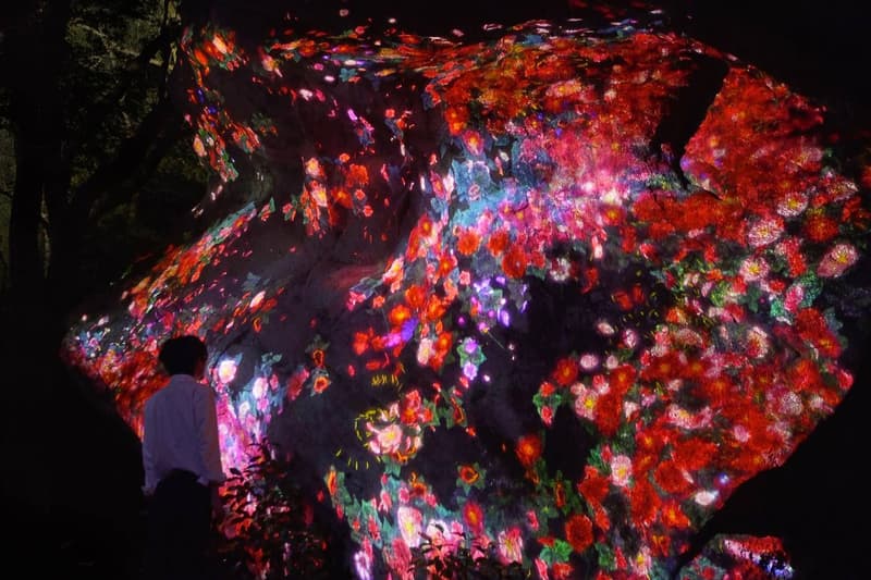 teamLab Annual Outdoor Exhibition in Japan Kyushu Forest of Mifuneyama "A Forest Where Gods Live" digital projections installations garden