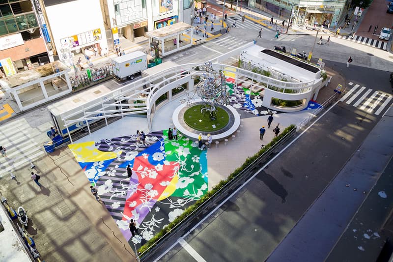Tomokazu Matsuyama Public Installation in Tokyo JR Shinjuku Station 'Hanao-San' sculpture mirrored art park flowers japan community