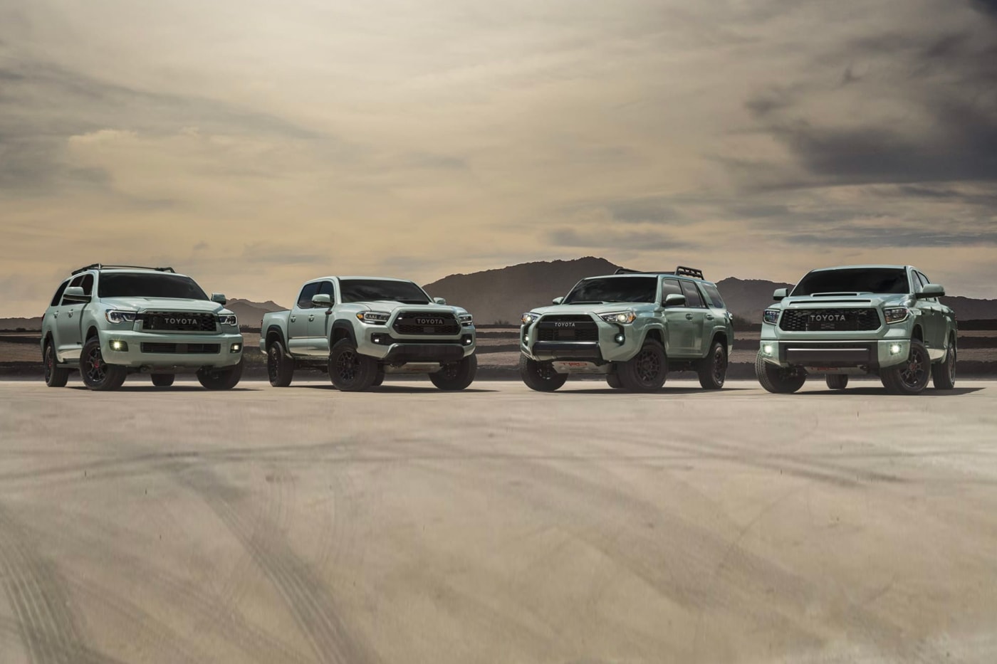 Toyota Unveils Its "Lunar Rock" TRD Pro Exclusive Color Option 4Runner Tacoma Tundra Sequoia suvs off-road 