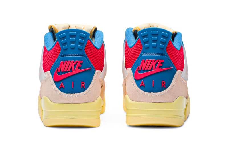 Union Air Jordan 4 Retro Guava Ice First Look dc9533-800 Full Release Info Buy Price Light Bone Brigade Blue Fusion Red