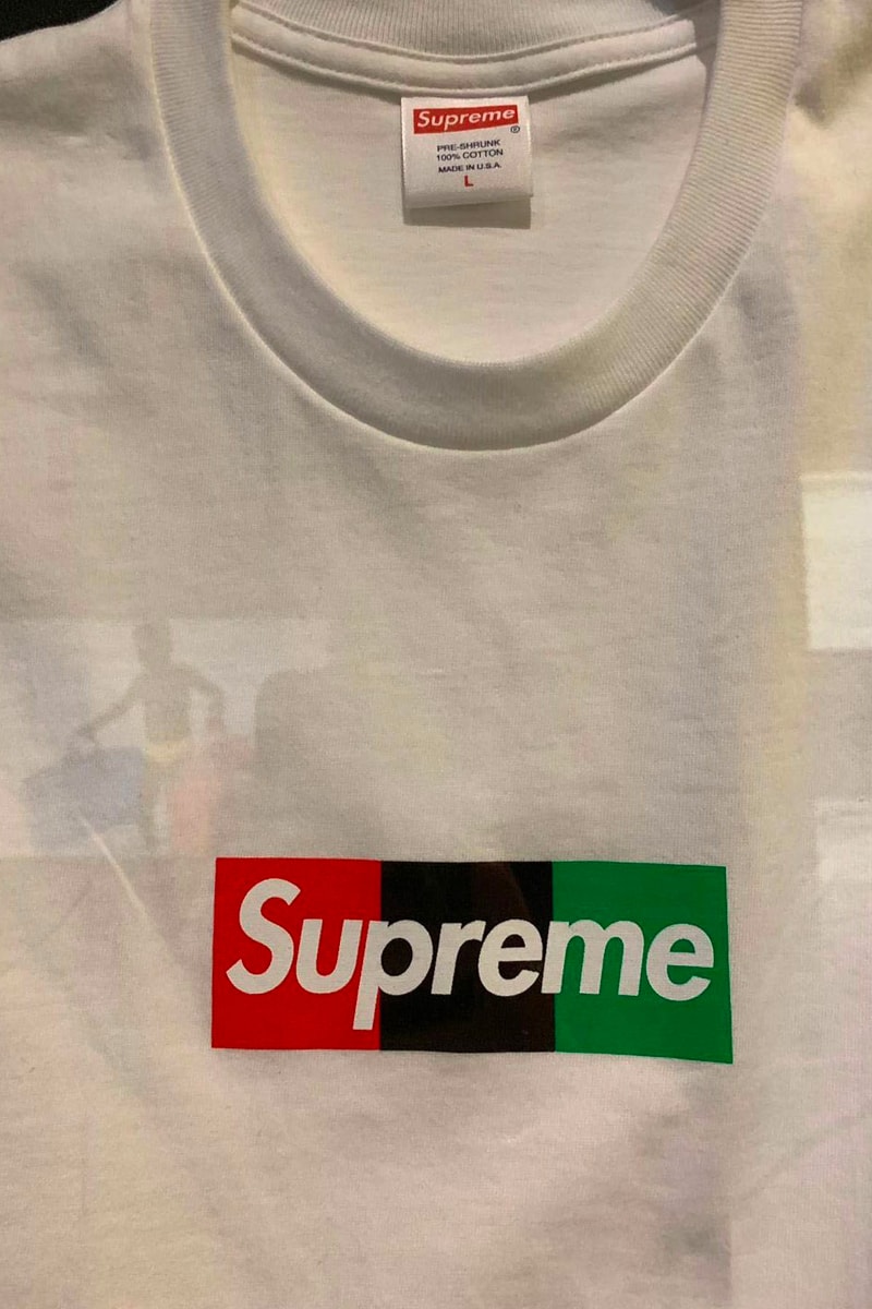 Unreleased Virgil Abloh Supreme MCA Box Logo T-Shirt Sample For Sale Museum of Contemporary Art Chicago Buy Price