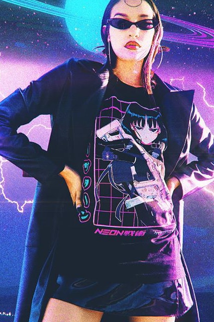 brazilian illustrator neon zero anime future retro