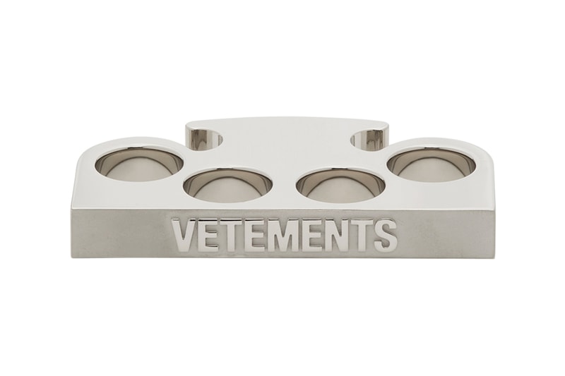 VETEMENTS Silver Logo Knuckle Ring Star Keychain Release Buy Price Weapon