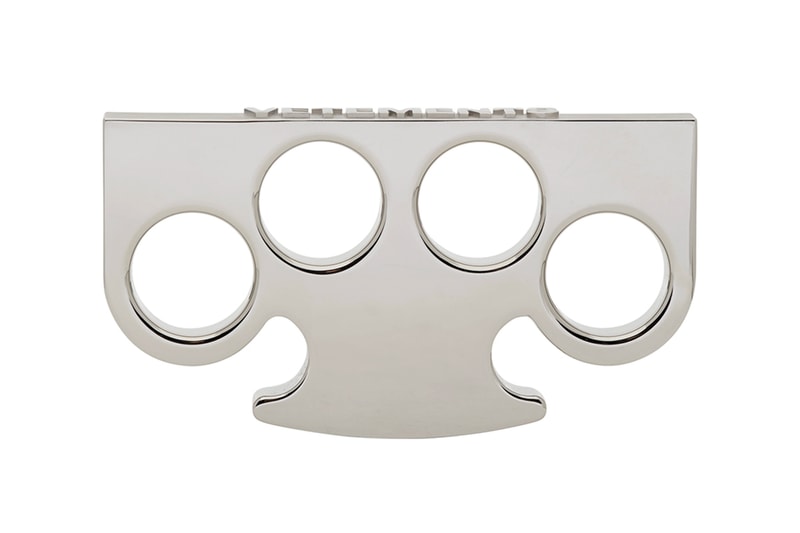 VETEMENTS Silver Logo Knuckle Ring Star Keychain Release Buy Price Weapon