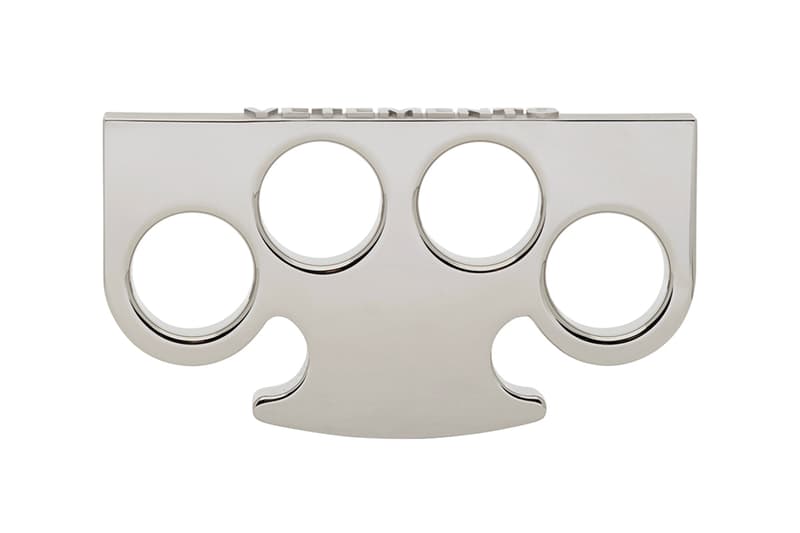 VETEMENTS Silver Logo Knuckle Ring Star Keychain Release Buy Price Weapon