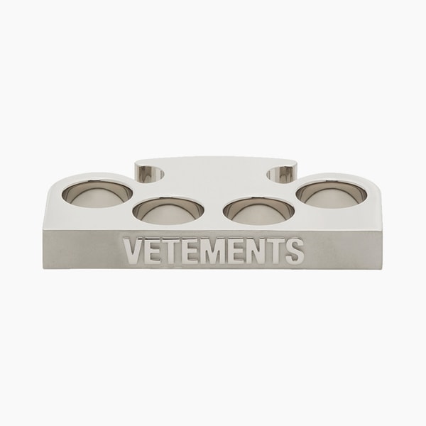 VETEMENTS Silver Logo Knuckle Ring