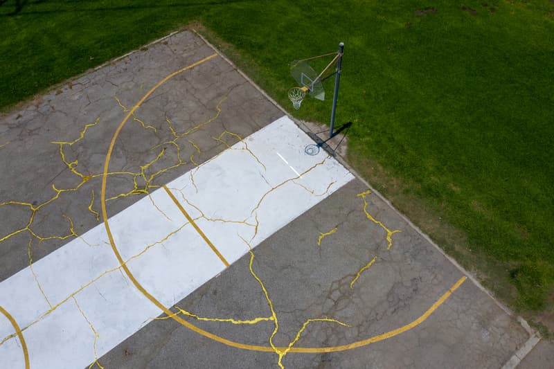 kintsugi basketball court victor solomon artworks sports art