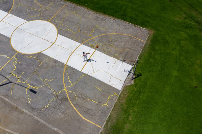 kintsugi basketball court victor solomon artworks sports art