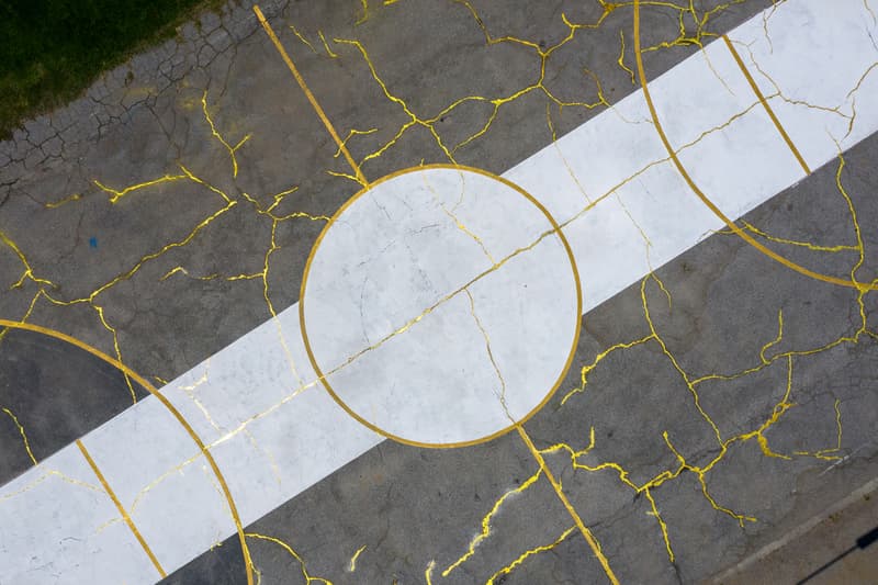 kintsugi basketball court victor solomon artworks sports art