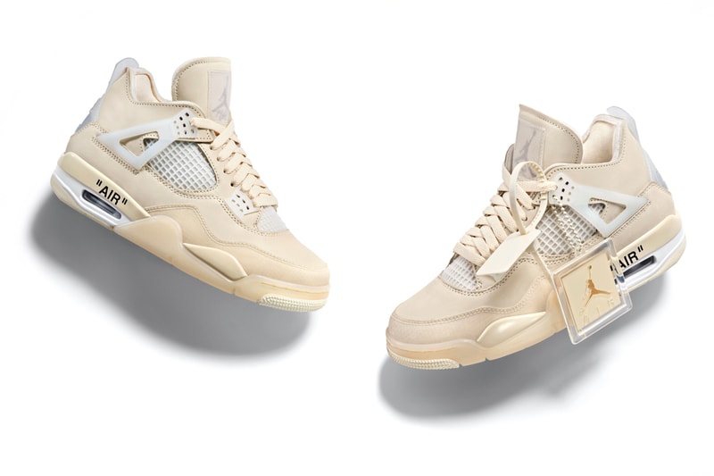 virgil abloh off white air jordan brand 4 sail charity raffle giveaway notre 187 thousand usd donation hugs not slugs chicago final info