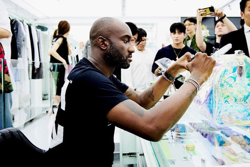 virgil abloh off white louis vuitton evian farfetch new guards group scholarship fund black lives matter students creatives details 1 million usd