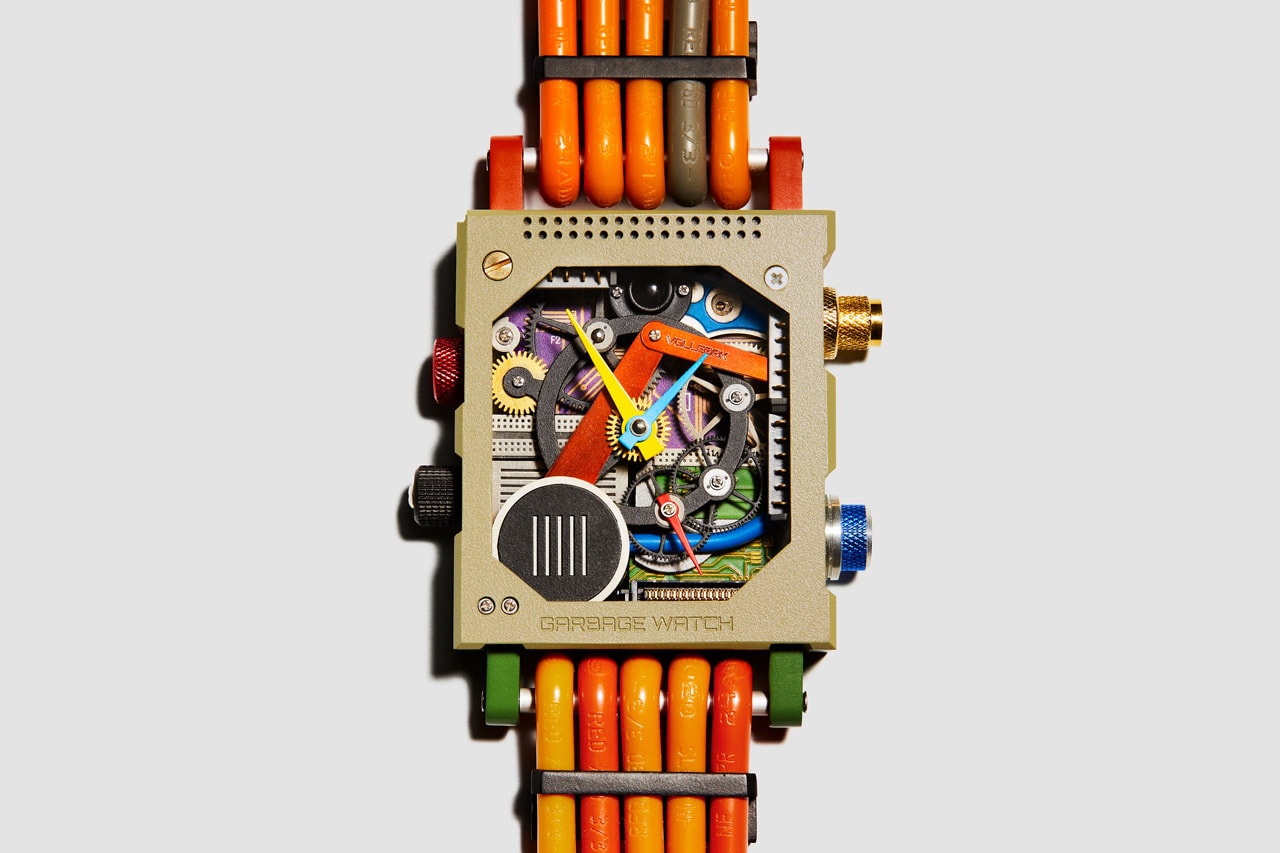 Vollebak Unveils Garbage Watch Prototype computer motherboards microships wires electronic waste