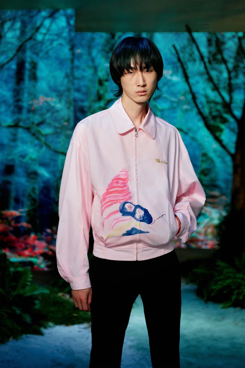WE11DONE Spring/Summer 2021 Lookbook Preview paris fashion week digital online seaside beach breezy pastels shirts trousers blazers loungewear silk seashells