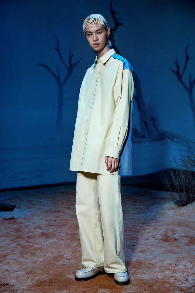 WE11DONE Spring/Summer 2021 Lookbook Preview paris fashion week digital online seaside beach breezy pastels shirts trousers blazers loungewear silk seashells