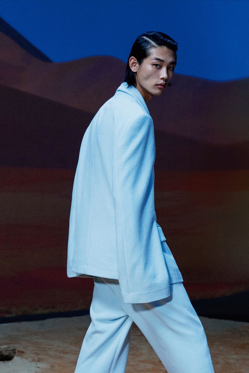WE11DONE Spring/Summer 2021 Lookbook Preview paris fashion week digital online seaside beach breezy pastels shirts trousers blazers loungewear silk seashells