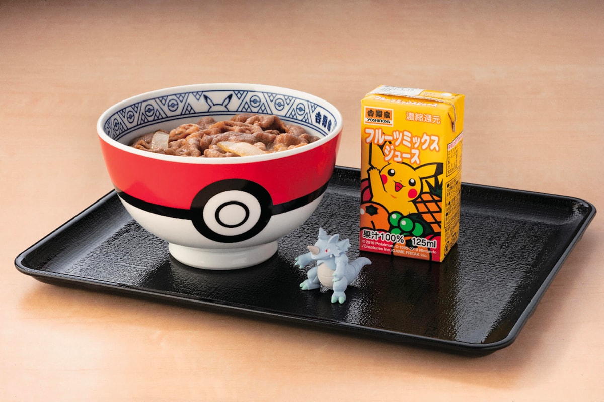 Yoshinoya's Pokémori Served in Poké Ball-Style Bowls Pokémon Promotion Eelektross Rhydon Donphan Numel Honchkrow Rhyperior Hippowdon