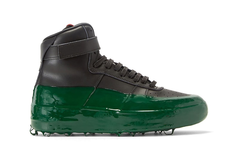 424 Dipped High-Top Sneakers in Black Rubber Green Slime Footwear Sneaker Release Information Fairfax Guillermo Andrade Logo Shoes