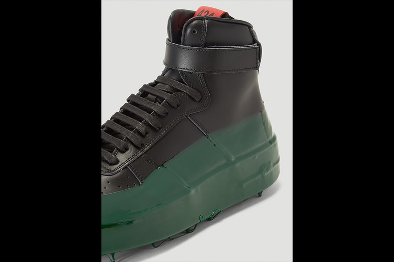 424 Dipped High-Top Sneakers in Black Rubber Green Slime Footwear Sneaker Release Information Fairfax Guillermo Andrade Logo Shoes