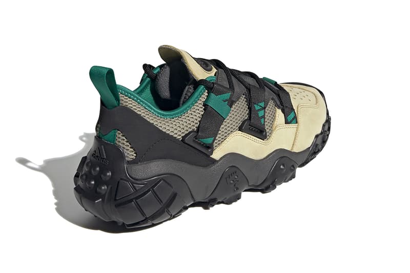 adidas FYW XTA "Sand/Core Black/Sub Green" FY0951 Fall/Winter 2020 Tactile Technical Footwear Drop Date Release Information Closer Look Utilitarian Chunky Old School Classic Three Stripes Hiking Trail Footwear Shoe Trainer