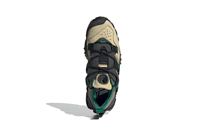 adidas FYW XTA "Sand/Core Black/Sub Green" FY0951 Fall/Winter 2020 Tactile Technical Footwear Drop Date Release Information Closer Look Utilitarian Chunky Old School Classic Three Stripes Hiking Trail Footwear Shoe Trainer