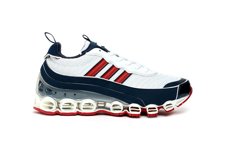 adidas Originals Microbounce T1 "Night Cargo" CLOUD WHITE / SCARLET / COLLEGIATE NAVY Eg5394 Eg5395 GLORY GREEN / ORANGE / CLOUD WHITE Release Information Closer Look Footwear Vintage Retro 2008 Runner Three Stripes Drop Date