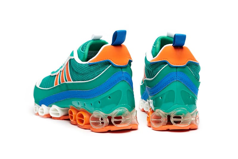 adidas Originals Microbounce T1 "Night Cargo" CLOUD WHITE / SCARLET / COLLEGIATE NAVY Eg5394 Eg5395 GLORY GREEN / ORANGE / CLOUD WHITE Release Information Closer Look Footwear Vintage Retro 2008 Runner Three Stripes Drop Date