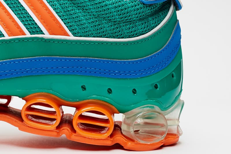 adidas Originals Microbounce T1 "Night Cargo" CLOUD WHITE / SCARLET / COLLEGIATE NAVY Eg5394 Eg5395 GLORY GREEN / ORANGE / CLOUD WHITE Release Information Closer Look Footwear Vintage Retro 2008 Runner Three Stripes Drop Date