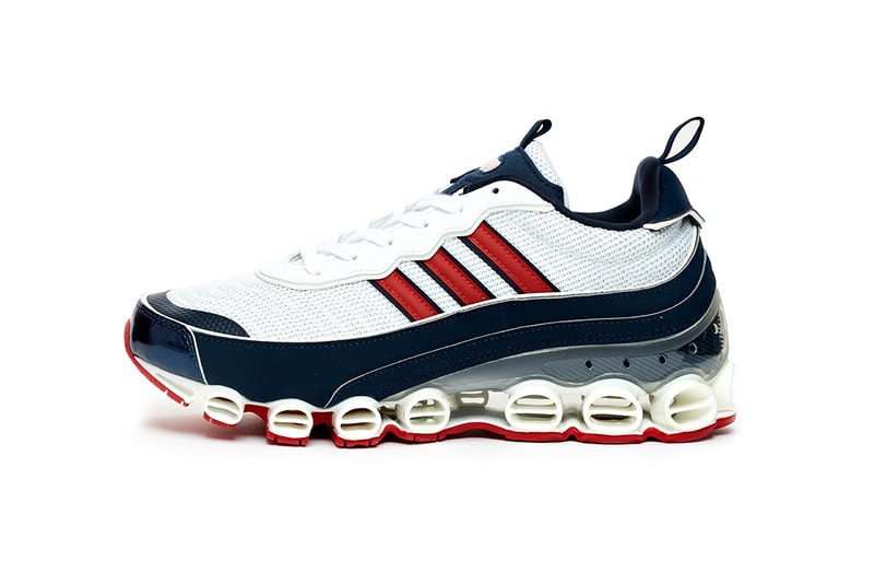 adidas Originals Microbounce T1 "Night Cargo" CLOUD WHITE / SCARLET / COLLEGIATE NAVY Eg5394 Eg5395 GLORY GREEN / ORANGE / CLOUD WHITE Release Information Closer Look Footwear Vintage Retro 2008 Runner Three Stripes Drop Date