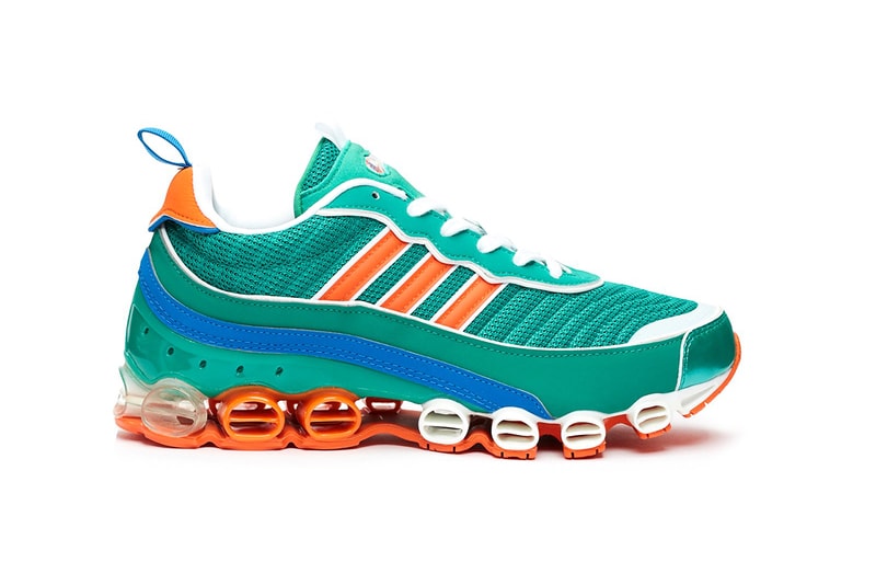 adidas Originals Microbounce T1 "Night Cargo" CLOUD WHITE / SCARLET / COLLEGIATE NAVY Eg5394 Eg5395 GLORY GREEN / ORANGE / CLOUD WHITE Release Information Closer Look Footwear Vintage Retro 2008 Runner Three Stripes Drop Date