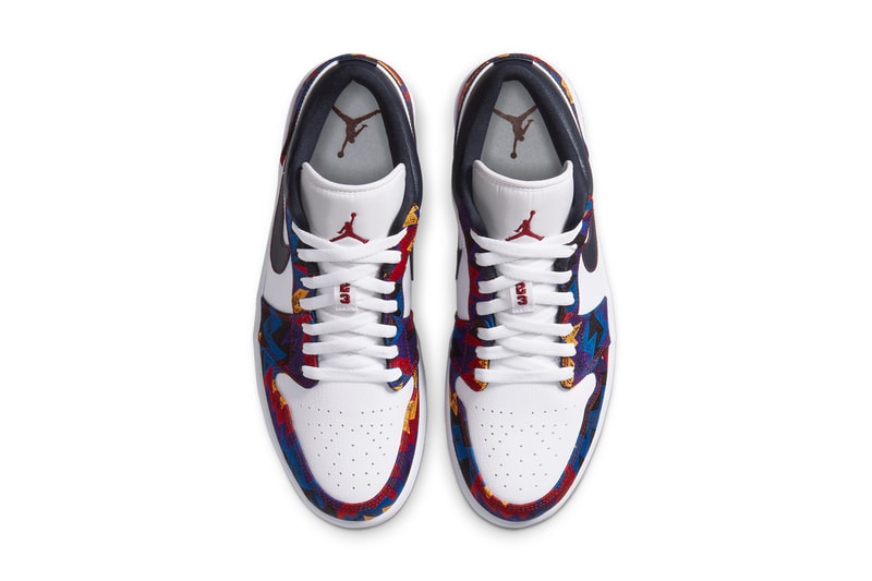air jordan brand 1 low nothing but net sweater white team red dark obsidian sweater CZ8659 100 official release date info photos price store list buying guide
