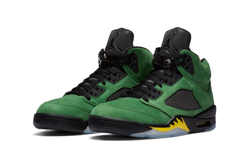 air jordan brand 5 apple green oregon inspire pe ck6631 307 black yellow strike official release date info photos price store list buying guide