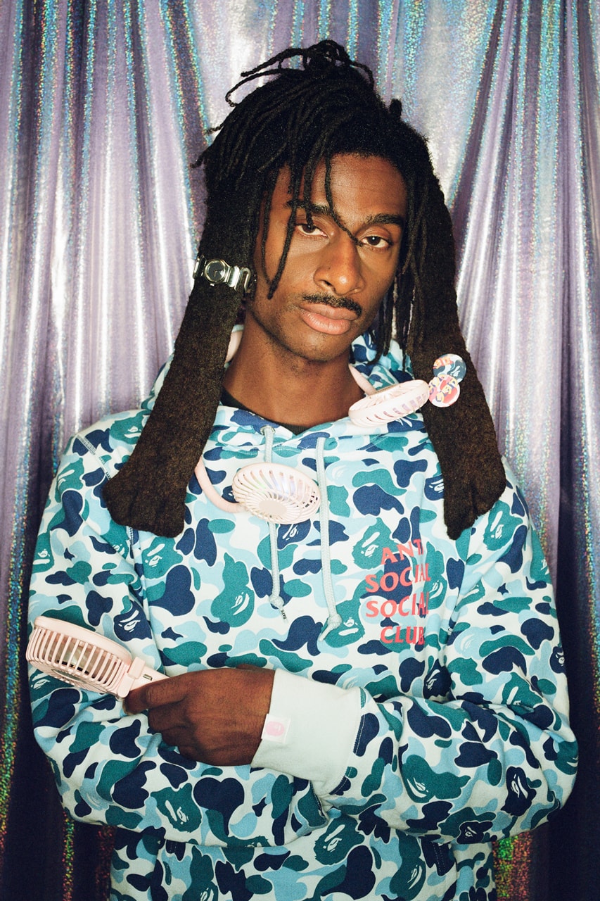 anti social social club bape fall 2020 collaboration capsule collection 1st camo green pink blue official release date info photos price store list buying guide