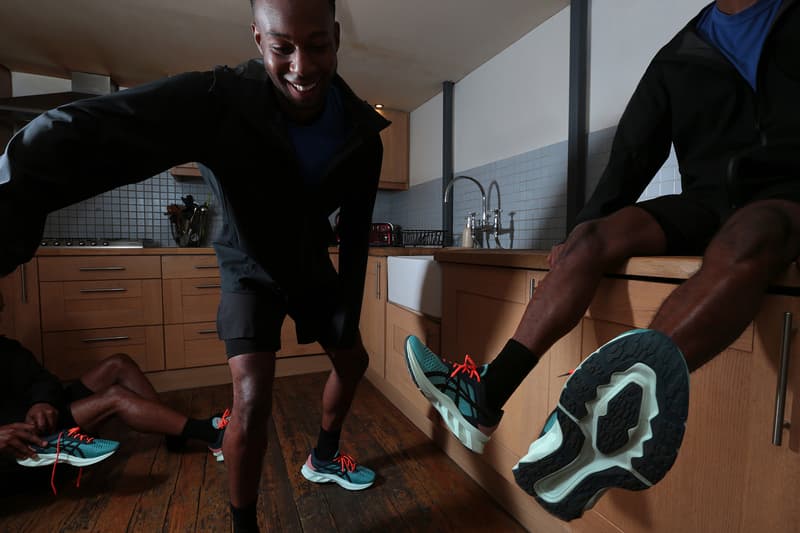 The ASICS NOVABLAST Sneaker Enhances Dynamic Movement Mr Shirley Black Cyan