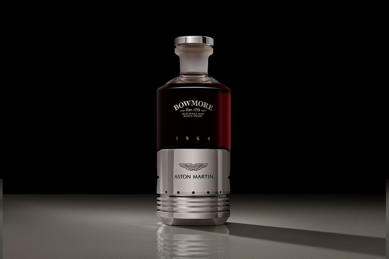 Aston Martin and Bowmore's Ultra-Rare Whiskey Features a DB5 Piston Bottle alcohol supercars British 