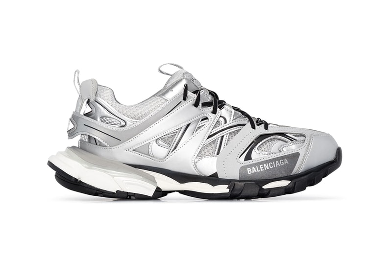 Balenciaga Track Sneaker "Silver" Sneaker Release Information Drop Date Closer Look Browns Menswear High End Luxury Fashion House Demna Gvasalia Chunky Technical Shoes Footwear Trends