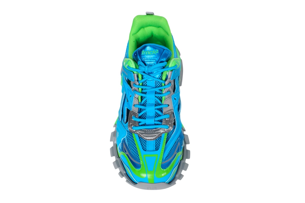 Balenciaga Track2 Blue Green Sneakers Release the Webster shoes kicks trainers footwear triple S 