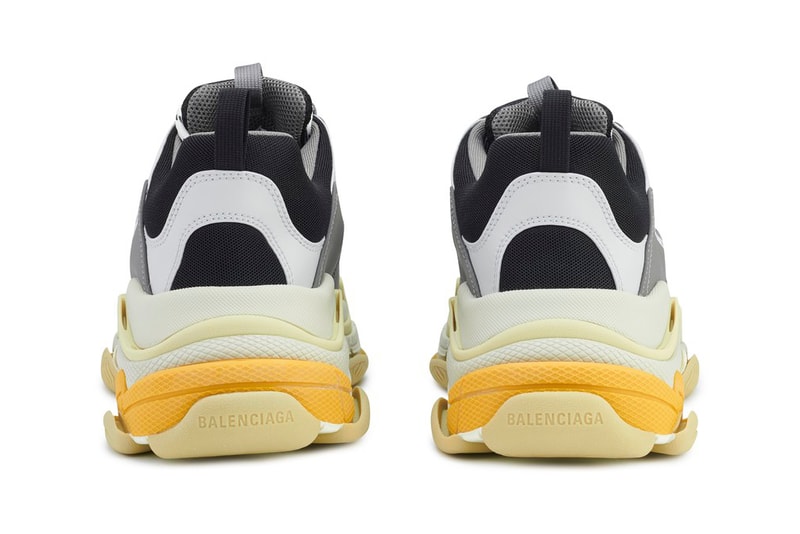 Balenciaga Triple S "Gray/Yellow" Release Information Drop Date Chunky Sneaker Demna Gvasalia Trends Footwear Suede Leather Mesh Sole Unit Stacked Cream Y2K Bulky
