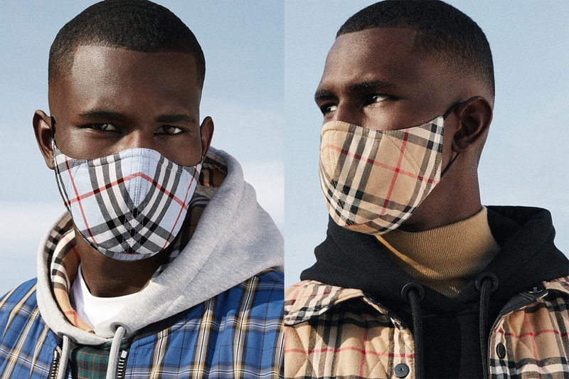 burberry masks check vintage archive pattern release information covid 19 coronavirus price details buy cop purchase