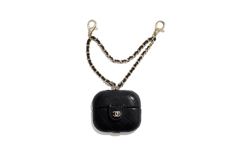 Chanel FW20 Small Luxury Leather Goods Apple AirPods Cases Virginie Viard French Fashion House Tech Accessories Carry Pouch CC Black Leather Hot Pink Tweed Quilted