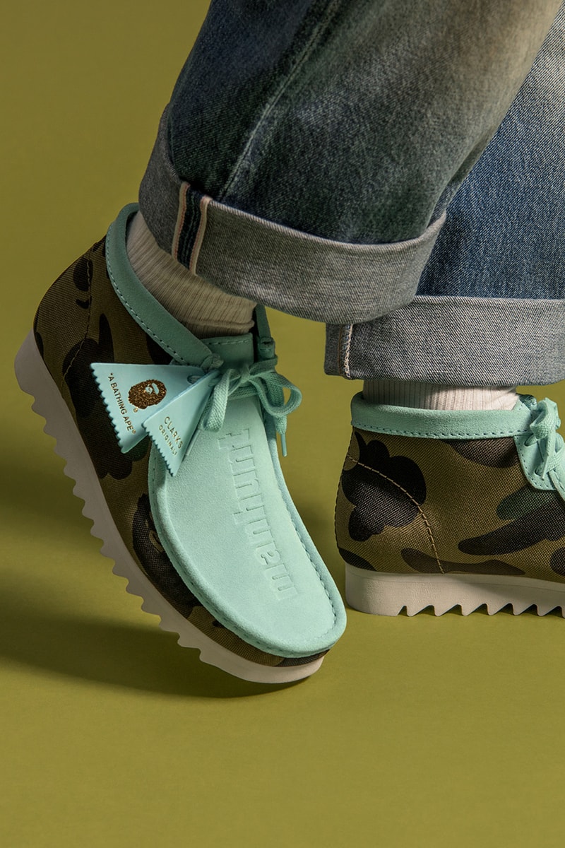 a bathing ape Bape Clarks Originals fall winter 2020 Wallabee desert boot release info when do they drop how to buy