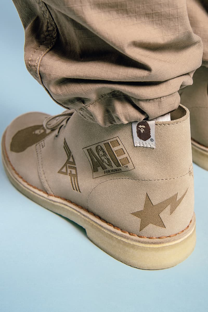 a bathing ape Bape Clarks Originals fall winter 2020 Wallabee desert boot release info when do they drop how to buy